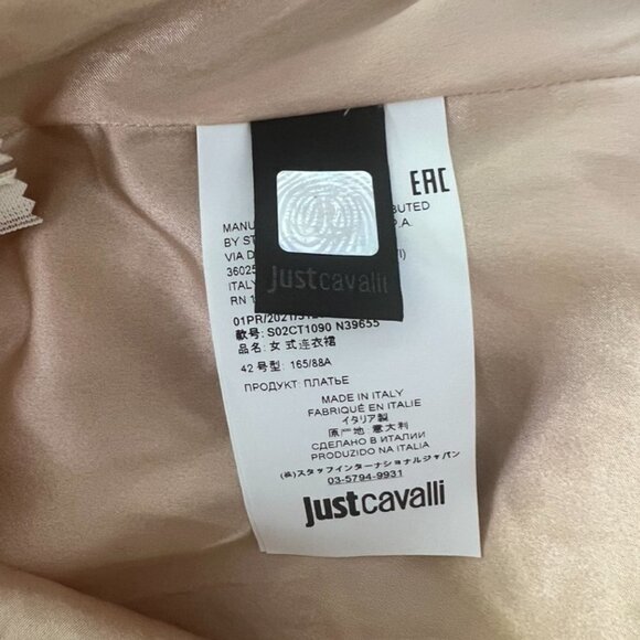Just Cavalli beige ball floral print low back dress size 42 - Picture 8 of 10